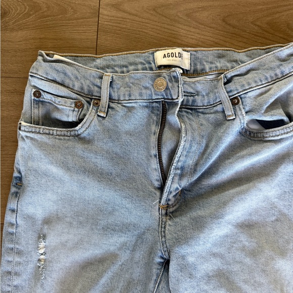 Agolde Blue Skinny Distressed Jeans - Picture 3 of 4